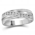 Mens 1.00 CT Diamond Band Wedding Anniversary Ring 10k White Gold SIZE 8-13