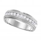 Men's Diamond Wedding Band Anniversary RING 14k White Gold 1.00 CT Size 8-13