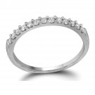 10k White Gold Womens Round Pave-set Diamond Wedding Anniversary Band 1/6 Ctw