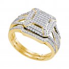 REAL Diamond Wedding Engagement Ring Band Set 10k Yellow Gold 0.50 CT Size 5-11