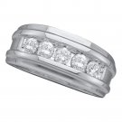 Mens Diamond Wedding Fashion Band RING 14k White Gold Size 8-13 1.00 CT Carat