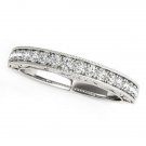 14k White Gold Antique Prong Set Diamond Wedding Ring (1/3 cttw)