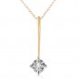 0.03 Carat 14K Solid Gold Necklace Natural Diamond