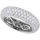 14k White Gold Womens Round Diamond Fashion Band Ring 3-1/3 Cttw