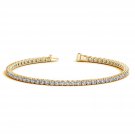 Diamond Bracelet Womens 14k Yellow Gold Round Cut 3.00 CT Elegant Fine Jewelry
