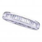 Sterling Silver Womens Baguette Diamond Band Wedding Anniversary Ring 1/3 Ctw
