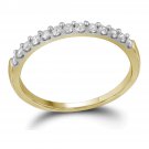 10k Yellow Gold Womens Round Pave-set Diamond Wedding Anniversary Band 1/6 Ctw