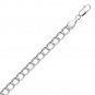 Sterling Silver Small Ridged Circular Chain Bracelet with Rhodium Plating