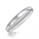 Sterling Silver Rhodium Plated Baroque Motif Slim Bangle Womens Unique Fashion
