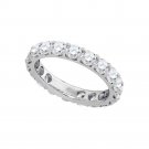 3.00 CT Women's White Diamond Wedding BAND RING 14k White Gold Bridal Size 5-11
