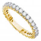 14k Yellow Gold Womens Round Pave-set Diamond Eternity Wedding Band 3.00 Cttw