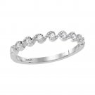 10k White Gold Exquisite Women's Round Diamond Stackable Band Ring 1/6 Ct