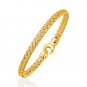 Fancy Weave Bangle in 14k Yellow Gold (5.0mm) Womens Unique Fashion Bracelet