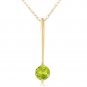 0.65 Carat 14K Solid Gold Piazza Peridot Necklace