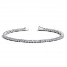 Diamond Bracelet Womens 14k White Gold Round Cut 3.00 CT Carat Natural Stone