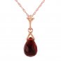 2.5 Carat 14K Solid Rose Gold Necklace Briolette Garnet