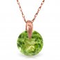 1 Carat 14K Solid Rose Gold Necklace Natural Peridot