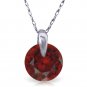 1 Carat 14K Solid White Gold Don't Rush Love Garnet Necklace