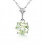 1.15 CTW 14K Solid White Gold Enter Together Green Amethyst Necklace