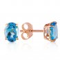 1.8 Carat 14K Solid Rose Gold Panache Blue Topaz Stud Earrings