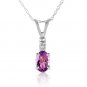 0.46 CTW 14K Solid White Gold Swift Moment Amethyst Diamond Necklace Pendant