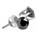 0.25 CT Black Diamond Stud Earrings 14k White Gold Contemporary Fine Fashion