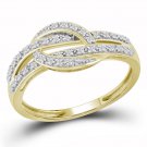10k Yellow Gold Women's Stunning Round Diamond Band Fashion Ring 1/10 Ct