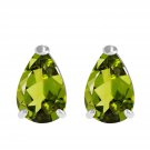 3 Carat 14K Solid White Gold Sweet Charmer Peridot Earrings Cute Fashion Jewelry