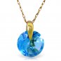1 Carat 14K Solid Gold Express Yourself Blue Topaz Necklace