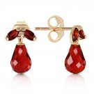3.4 Ct 14K Solid Gold Love Interpretation Garnet Earrings Cute Fashion Jewelry