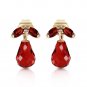 3.4 Ct 14K Solid Gold Love Interpretation Garnet Earrings Cute Fashion Jewelry
