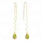 3.3 Carat 14K Solid Gold Tell The Truth Peridot Earrings Cute Delicate Jewelry