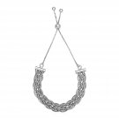 Adjustable Textured Braided Chain Bracelet in Sterling Silver