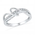 0.10 CT Carat 10k White Gold Womens Classic Diamond Band Fashion Ring Size 5-11