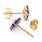 1.15 Carat 14K Solid Gold New Melody Amethyst Earrings Natural Gemstone Womens