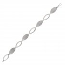 Sterling Silver Marquis Motif Diamond Dust Link Bracelet