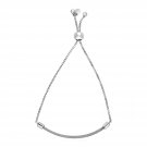 Adjustable Bracelet with Textured Curved Bar in Sterling Silver
