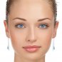 4.5 CTW 14K Solid White Gold Found Myself Blue Topaz Earrings Cute Fashion