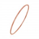 Womens Stylish Charming Bracelet Textured Bangle w/ Rose Finish Sterling Silver