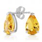 3.15 CTW 14K Solid White Gold Stand Still And Let Citrine Earrings Cute Delicate