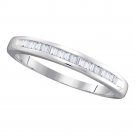 10k White Gold Womens Baguette Diamond Wedding Anniversary Band 1/4 Cttw