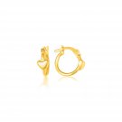 14k Yellow Gold Hoop Earrings with Heart Embellishments Womens Fine Fashion