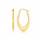 14k Yellow Gold Women's Beautiful Puffed Open Oval Fine Fashion Earrings