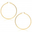 14k Yellow Gold Polished Hoop Earrings (45 mm)