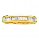 10k Yellow Gold Baguette Diamond Band Bridal Wedding Anniversary Ring 1/4 Ctw