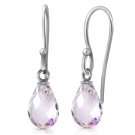 2.7 CTW 14K Solid White Gold Fish Hook Earrings Pink Topaz