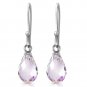 2.7 CTW 14K Solid White Gold Fish Hook Earrings Pink Topaz