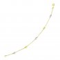 14k Two-Tone Gold Puffed Teardrop with Diamond Cut Station Bracelet