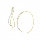 14k Two-Tone Gold Women's & Girl's Cute Twisted Hoop Textured & Smooth Earrings