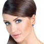 3.15 Carat 14K Solid Gold Stud Earrings Natural Blue Topaz